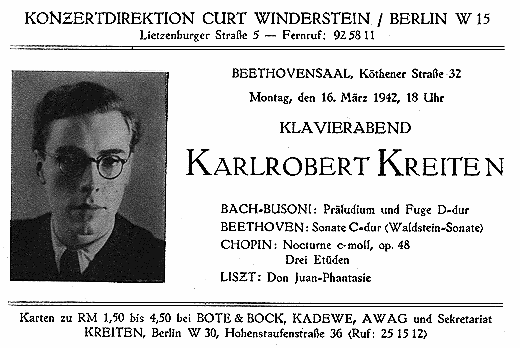 Einladung zum Konzert 1942